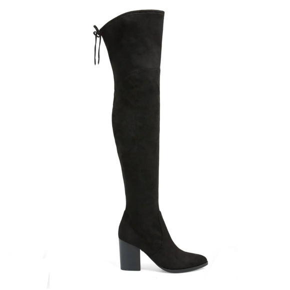 Ultra Sexy Marc Fisher LTD Black Microsuede OTK Boots - Picture 4 of 7